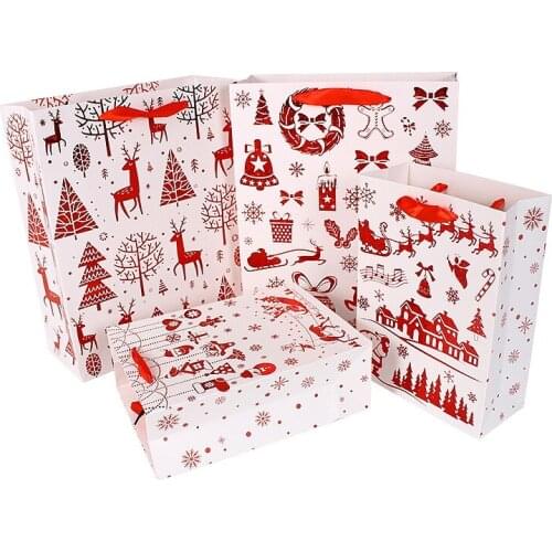 Newest 2sets/lot Black/ White Colour Paper Bags Packaging Handle Paper Storage Bag For Christmas Candy Favor Bag