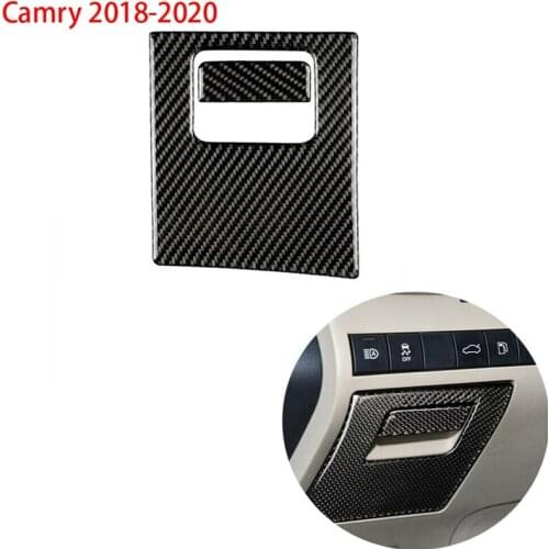 2Pc/Set Carbon Fiber Car Glove Box Handle Frame Cover Trim for Toyota Camry 2018-2020
