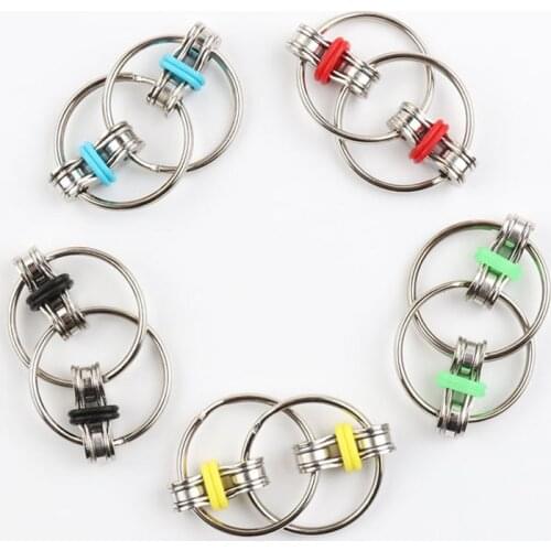 Autism ADHD Anti Stress adult fidget toys Key Ring Hand Spinner Fidget Bearing Tri-Spinner EDC Toy Metal For Adult and Children