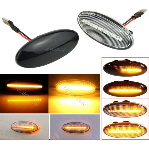 2Pcs Side Marker Lights Dynamic LED Turn Signal Light For Nissan Qashqai J10 X-trail T31 Cube Juke Leaf Micra Micra K13 Note E11