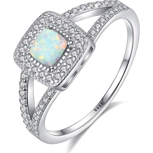 Zircon Ring Opal Rings 925 Sterling Silver Blue Fire Opal Rings For Women Anniversary Gifts womens Rings jewellery