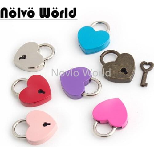 5-10-30sets 7 colors 25*33mm small decorative locks decorative padlock with key handbag lock wholesale
