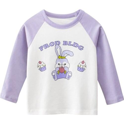 Kids Clothing Spring Autumn New Girls Long Sleeve Cartoon T Shirts 2-8 Years Baby Girls Clothes Cotton Print Child T-shirt Tops