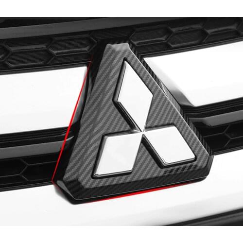 For Mitsubishi ASX 2019 2020 Car Front Grill Centre Logo Frame Central Panel Sequin Cover Trim Sticker Car Styling Accessories