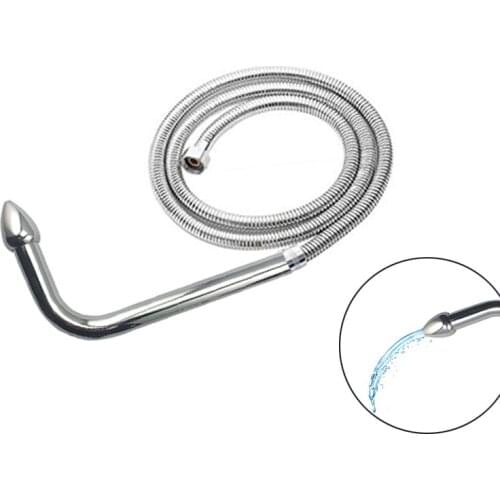 Douche Dia 28mm metal Anus beads ball flushable anal butt plug shower head enema syringe cleaning fetish unisex sex toy