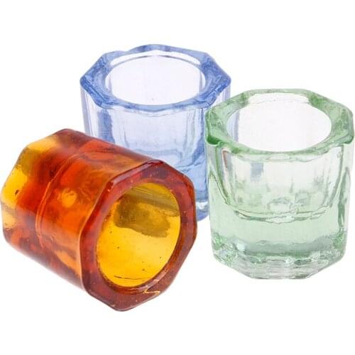 1PC Crystal Glass Dappen Dish Lid Bowl Cup Holder Acrylic Powder Liquid Glass Cup For Nail Art Manicure Equipment Nail Tool