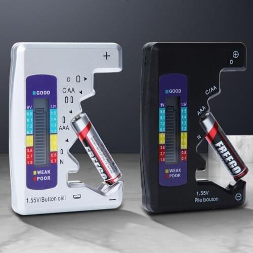 AA/AAA/C/D/9V/1.5V batteries Universal LCD Display Button Cell Battery Colour Coded Meter Indicate Volt Tester Checker