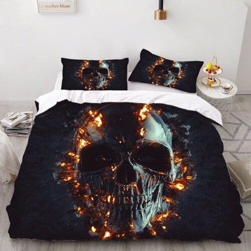Individuality Skull Bedding Set 3D Digital Printed Duvet Cover Lion Pattern Bed Set Dropship Comforter Cover Bedding Sets