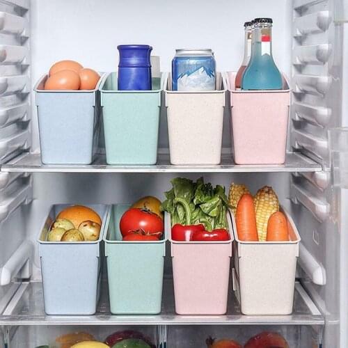 Sundries Storage Basket Plastic Storage Basket Kitchen Refrigerator Table Bathroom Organize Rectangular Frozen Food Container