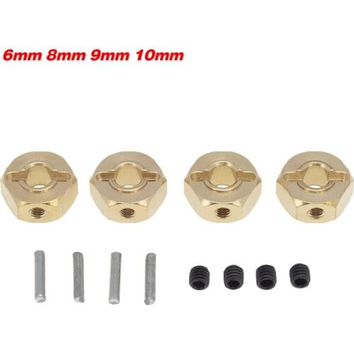 1set Brass Coupling Wheel Hex Hub Adapter 6mm 8mm 9mm 10mm Thickness 12mm Widen For RC Car SCX10 CC01 WRAITH 90027 90034 GEN 8