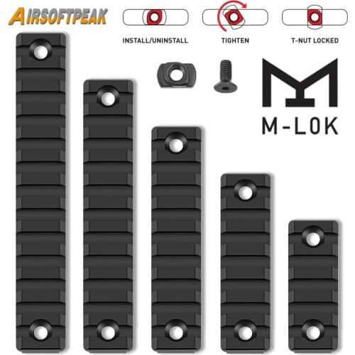 M-lok Picatinny Rail Tactical 21mm Rifle Scope Mount Aluminum Rails Section Adapter 5 7 9 11 13 Slots Mlok Side Rail System