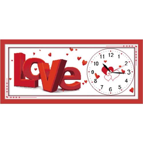 Fashion clock cross stitch kit 14ct 11ct count print canvas wall clock stitching embroidery DIY handmade needlework