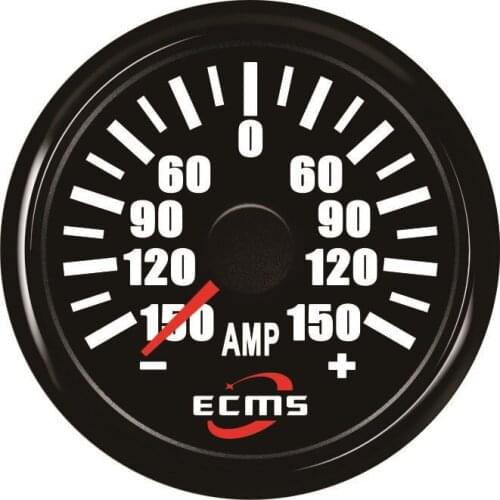 Marine Boat Car Truck Amperemeter With Current Pick-Up Unit 150A 75mV 9-32VDC 52mm 316L Black Bezel Black Dial PMA2-BN 15