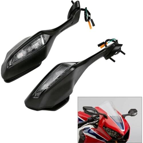 Motorcycle Rear View Mirrors w/ LED Turn Signals For Honda CBR1000RR 2017-2019 2018