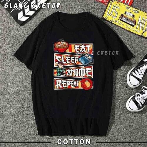 Demon Slayer T Shirt Men Japanese Anime Manga Japan Short Sleeve T-shirt Cotton Short Sleeve 90s Vintage Tee Shirt Homme