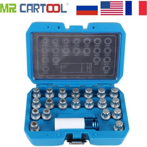 Mr Cartool 10-23 Pcs Anti-theft Screw Sleeve Set for Vw Volkswagen Audi Benz Bmw E46 Anti-Theft Wheel Lock Lug Nuts Removal Tool