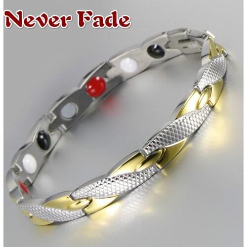 Never Fade Magnetic Bracelet For Women Twisted Healthy Power Therapy Magnets Magnetite Bracelets Bangles Men Health Care Jewelry
