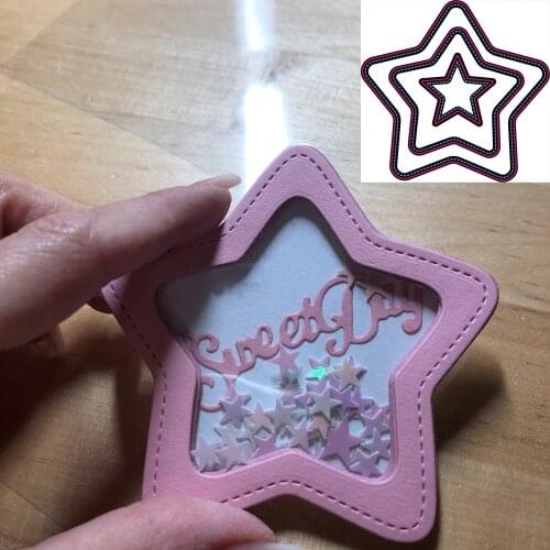 New 3Pcs Pentagram die stamping die metal cutting die scrapbook photo album decorative paper card DIY embossing handicrafts