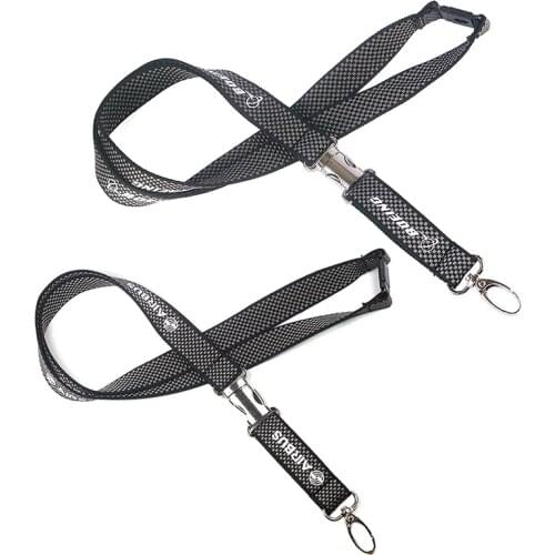 New BOEING / Airbus Lanyard for Pilot License ID Holder, Wide Black Mini Plaid Style with Metal Buckle for Flight Crew Airman