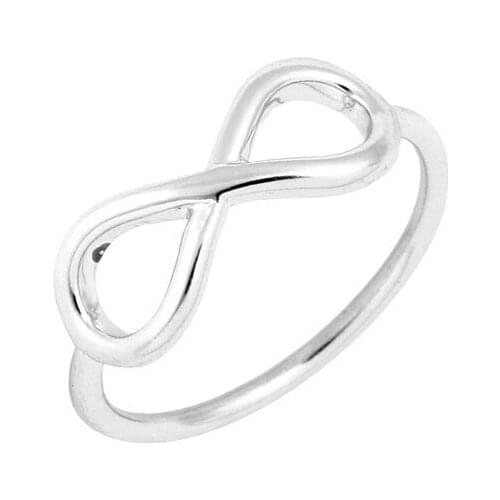 Wholesale 10pcs/Lot Simple Silver Plated Infinity Rings for Women Party Gift Endless Love Accessories Minimalist Ring Jewelry
