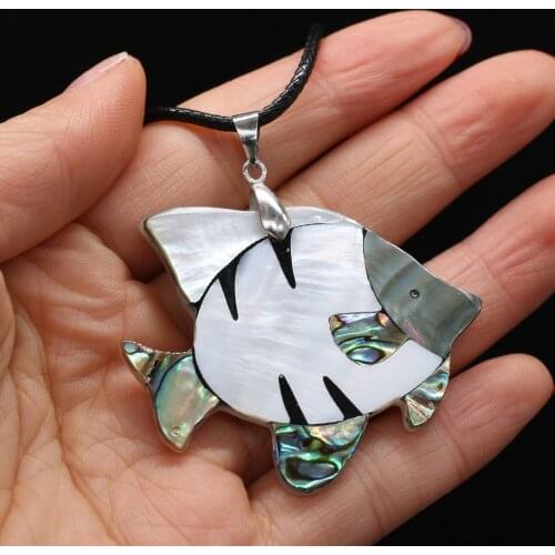 Natural Shell Necklace With Fish-Shaped Pendant Leather Cord 2MM Charms For Elegant Women Love Romantic Gift