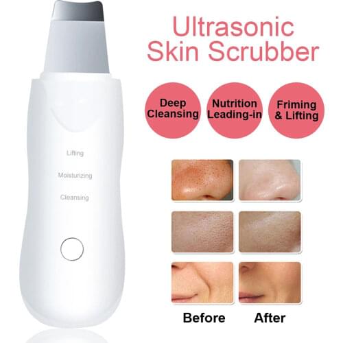 Professional Ultrasonic Facial Skin Scrubber Ion Deep Face Cleaning Peeling Rechargeable Skin Care Device Beauty Instrument 42