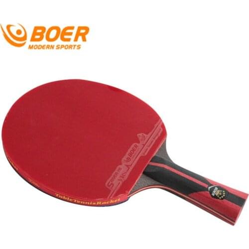 High Quality Carbon Bat Table Tennis Racket with Rubber Pingpong Paddle Short Handle Tennis Table Rackt Long Handle Offensive
