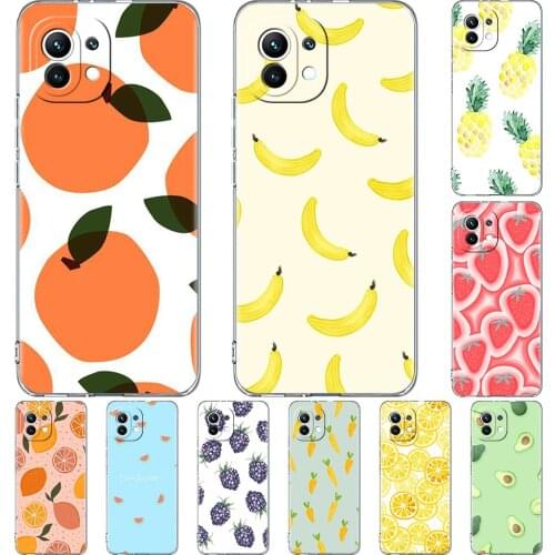 Silicone Phone Case For Xiaomi Mi Poco X3 NFC 10T Pro 11 M3 Note 10 Lite F3 9T F1 11i Clear Soft Back Cover Cartoon Cute Fruit