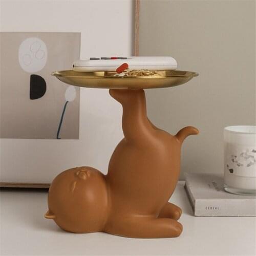 Fruit plate Decorative household tabletop tissue box Snack tray Creative cute cat ornaments Home living room key storage tray