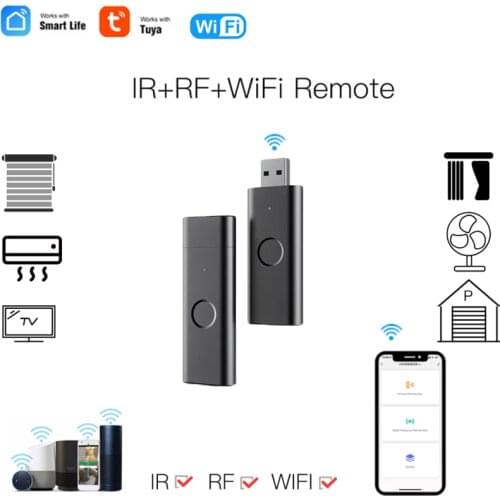 Tuya WiFi RF+IR Universal Remote Controller USB Shape Smart Controller RF Appliances Voice Control Work With Alexa Google Home