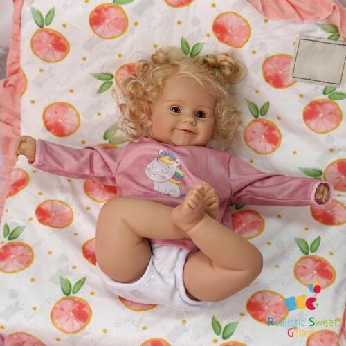 RSG Reborn Baby Doll 20 Inches Maddie Lifelike Newborn Smiley Baby Girl Vinyl Reborn Baby Doll Gift Toy for Children Gift Lol
