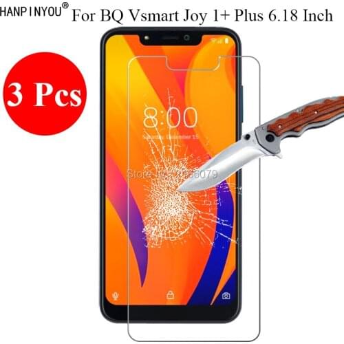3 Pcs/Lot New 9H 2.5D Hard Tempered Glass Screen Protector For BQ VSmart Joy 1 Plus 1plus 6.18" Protective Film + Clean Tools