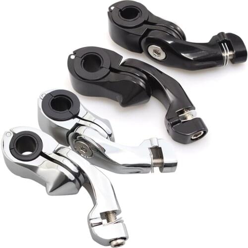 Motorcycle Footpeg Clamp 32mm 1.25" Highway Engine Guards Foot Pegs Mount Kit Short Angled For Harley XL Dyna Suzuki Bobber