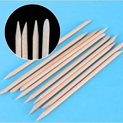 YZWLE 10pcs/packs 11.3cm Orange Wood Stick Cuticle Pusher Remover Nail Designs Nail Art Stick Wooden Nails Tools
