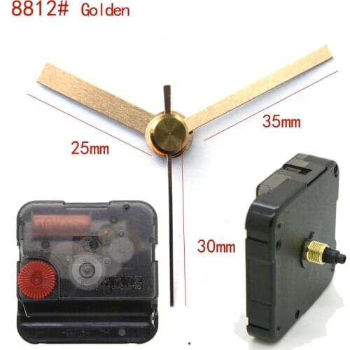 12888 6mm screw length Quartz Movement Plastic Sweep Movement With 8812# Golden short Clock Hands Clock Accessory DIY Clock Kits