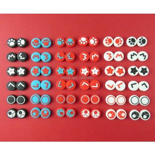200pcs For Poke Ball Cap Skin Silicone Analog Thumb Stick Grips Caps for Nintend Switch NS Controller Sticks Cap Cover