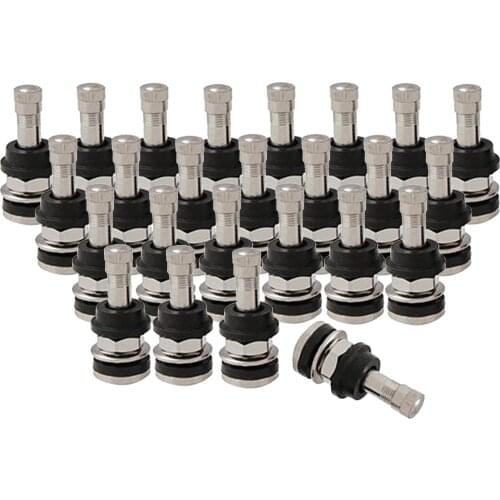 25pcs TR416 Metal Valve Stems for .453" & .625" Rim Holes Long 1 1/2 "