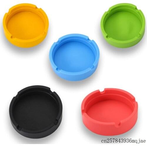 50pcs Silicone Ashtray Durable Ashtray Round Ash Tray Holder Soft Eco-Friendly