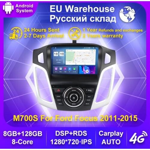 Android 10 DSP IPS 4G RAM 64G ROM For Ford Focus 3 2012-2015 Car radio multimedia player wifi cassette 2.5D screen 2Din gps