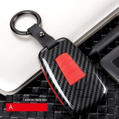 Car Styling ABS Carbon fiber Car Remote Smart Key Case Cover For Toyota CHR C-HR Prado 2017 2018 Prius Camry Corolla RAV4 2018