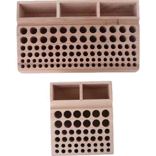 46/98 Holes Wooden Leather Tool Storage Box Storing Organizer Leathercraft Rack 85DB