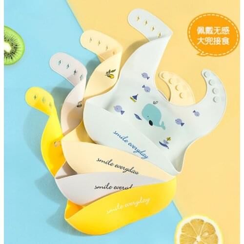 Baby Bib Food Grade Silicone Drool bib Soft And Comfortable Saliva Towel Oil-proof Lunch Baby Bib Adjustable