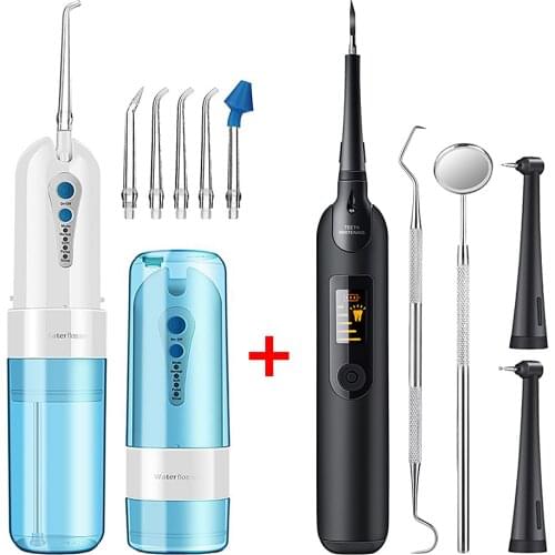 Tooth Cleaner Set Rechargeable oral irrigator electric dental Scaler protable water flooser teeth tartar remover teeth Whiten