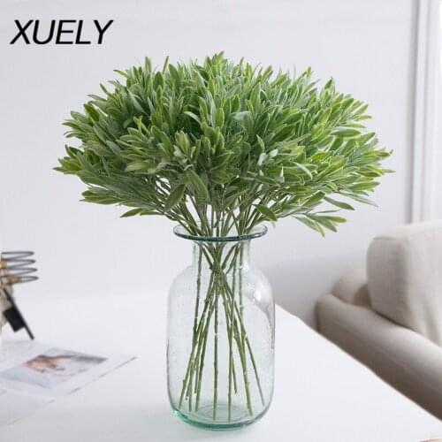 Simulation flower plastic flocking olive leaf 51cm Artificial plants Home Decoration wedding props potted green plants leaf 1pc