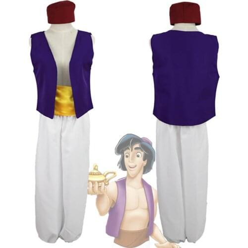 Anime Movie Aladdin Prince Costume Costume for Boys Cosplay Fancy Dress Adam prince Halloween Carnival party Costumes