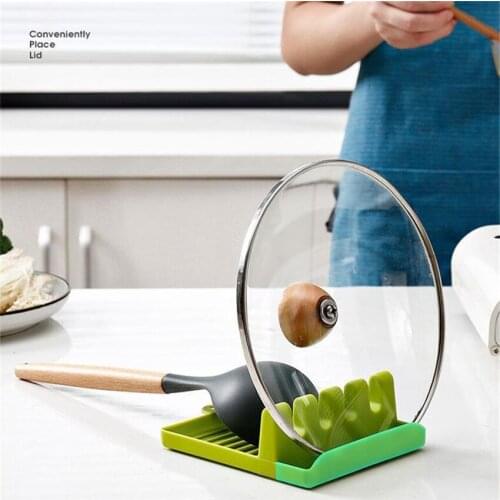Kitchen Multifunction Spoon Holders Fork Spatula Rack Shelf Organizer Spoon Rest Chopsticks Holder Non-slip Spoons Pad Bracket