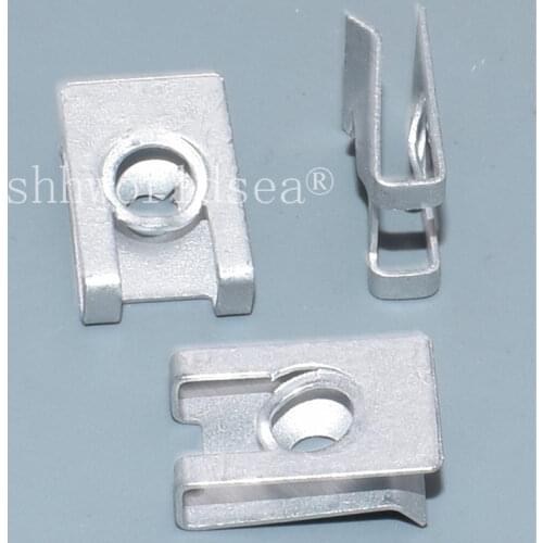 Shhworldsea 100PCS White zinc plated u-shaped iron clamp Auto Metal Retainer Car Metal Fastener Automotive Fastner clip