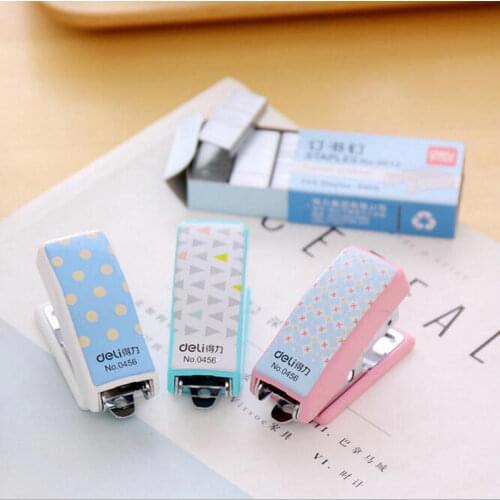 Lovely 1 Piece Mini Stapler With 640pcs Staples Paper Clip School Office Students Stationery Wholesale