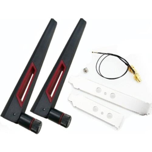 NEW-2X8Dbi Dual Band M.2 IPEX MHF4 U.Fl Cable to RP-SMA Pigtail WiFi Antenna Set for AX210 AX200 9260 9560 NGFF Card