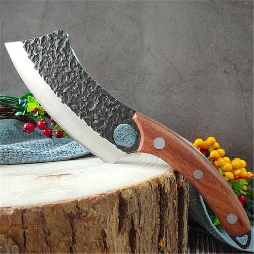 Slaughter Boneless Knife Forged Scimitar Skinning Butchers Finger Knife Portable Stainless Steel Small Kitchen Knife